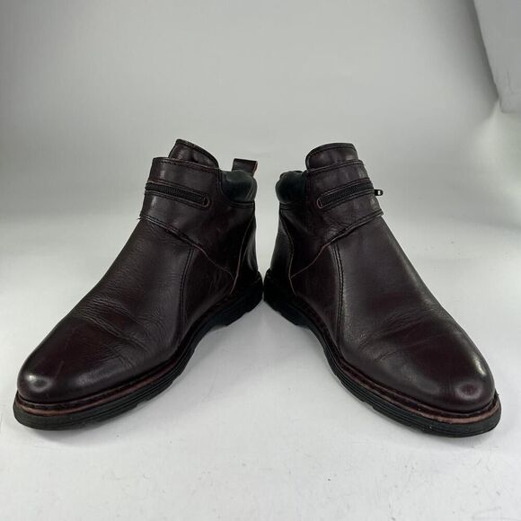 KRISBUT Men's Brown Leather Boots Size 42 US 9 Zippered Ankle Fashion Boot - Picture 5 of 12